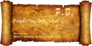 Pogány Dávid névjegykártya