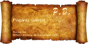Pogány Dávid névjegykártya